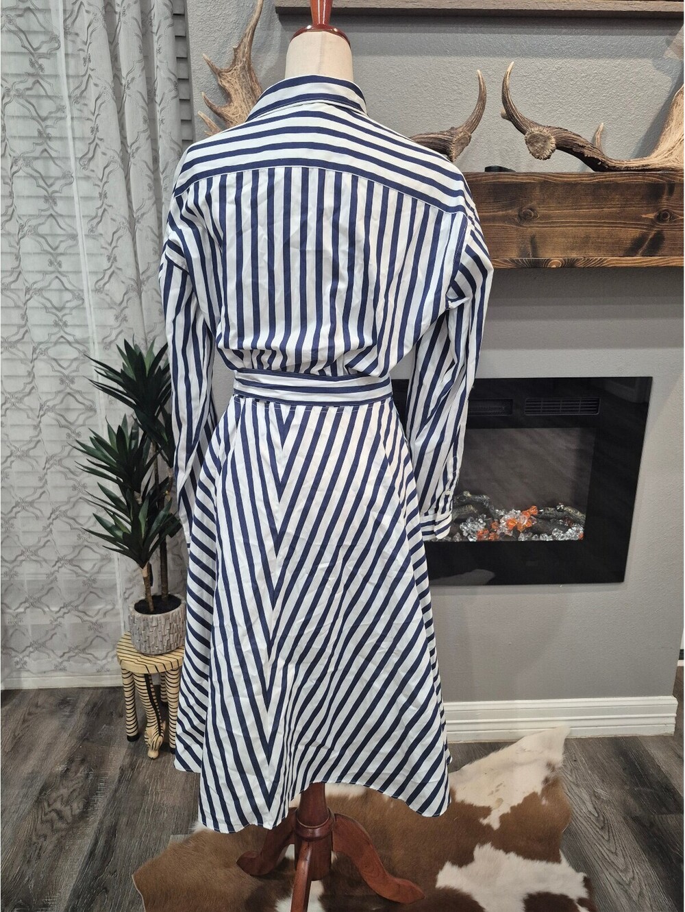 New Ralph Lauren Stripe midi dress size 12 - Picture 6 of 8